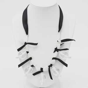 J. Crew Chunky Clear Bead and Lace Statement Necklace